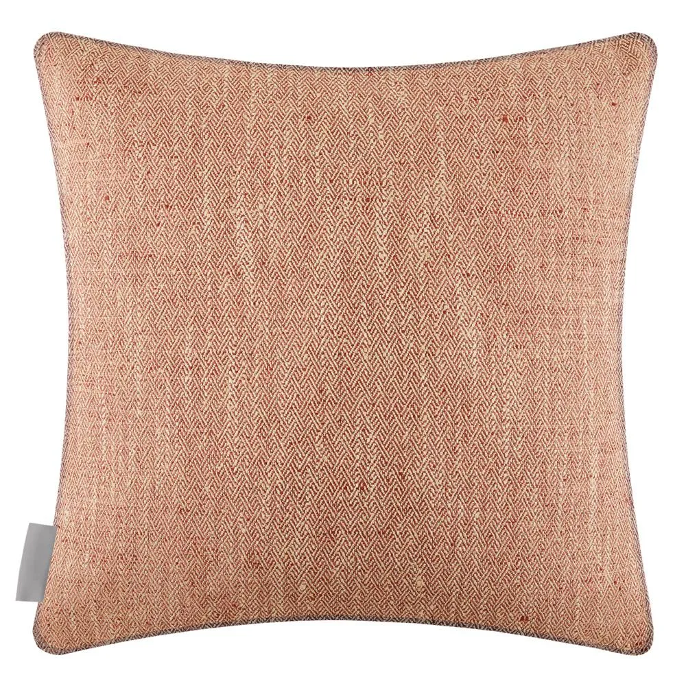 Voyage Maison Jedburgh Textured Woven Square Cushion in Orange 3