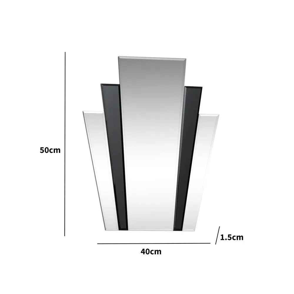 Melody Maison Art Deco Fan Wall Mirror - 50cm X 40cm in Clear 6