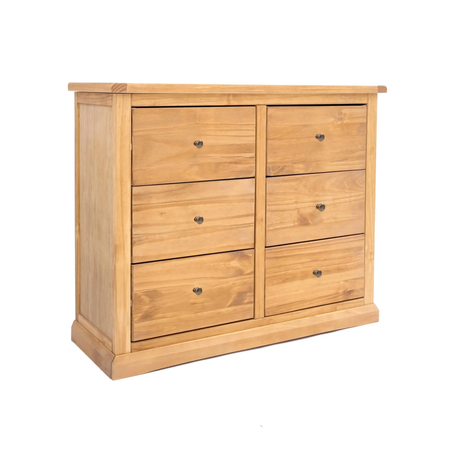 Cabinet Bits Lucca 6 Drawer Chest of Drawers Brass Knob in Light Brown 2