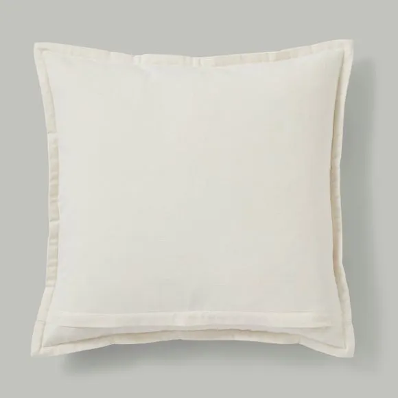 Embroidered Floral Leaves Square Cushion 3