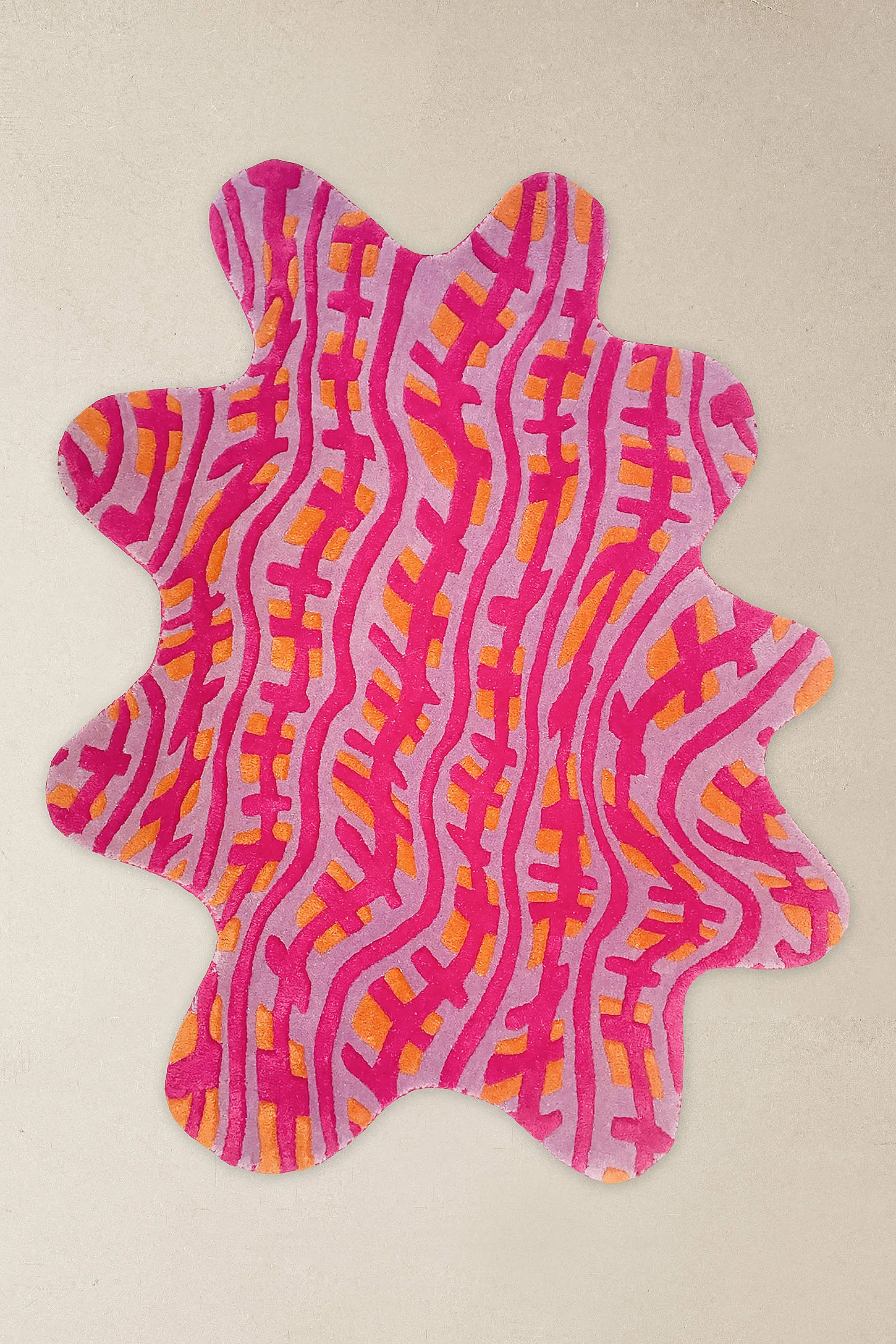 Wavey Casa Wavey Rug - Pink 140cm X 130cm
