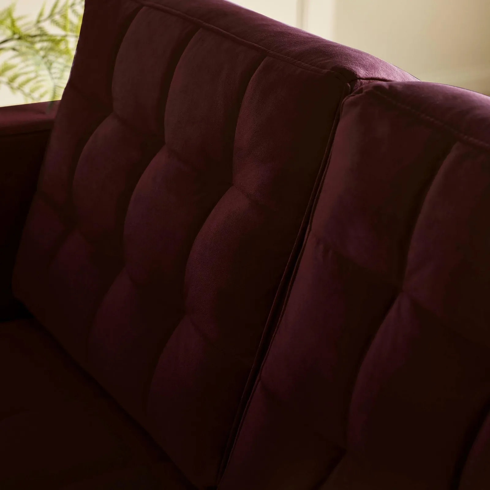 FurnitureboxUK Jade 2-Seater Soft Touch Velvet Sofa With Solid Wood Frame in Maroon 4