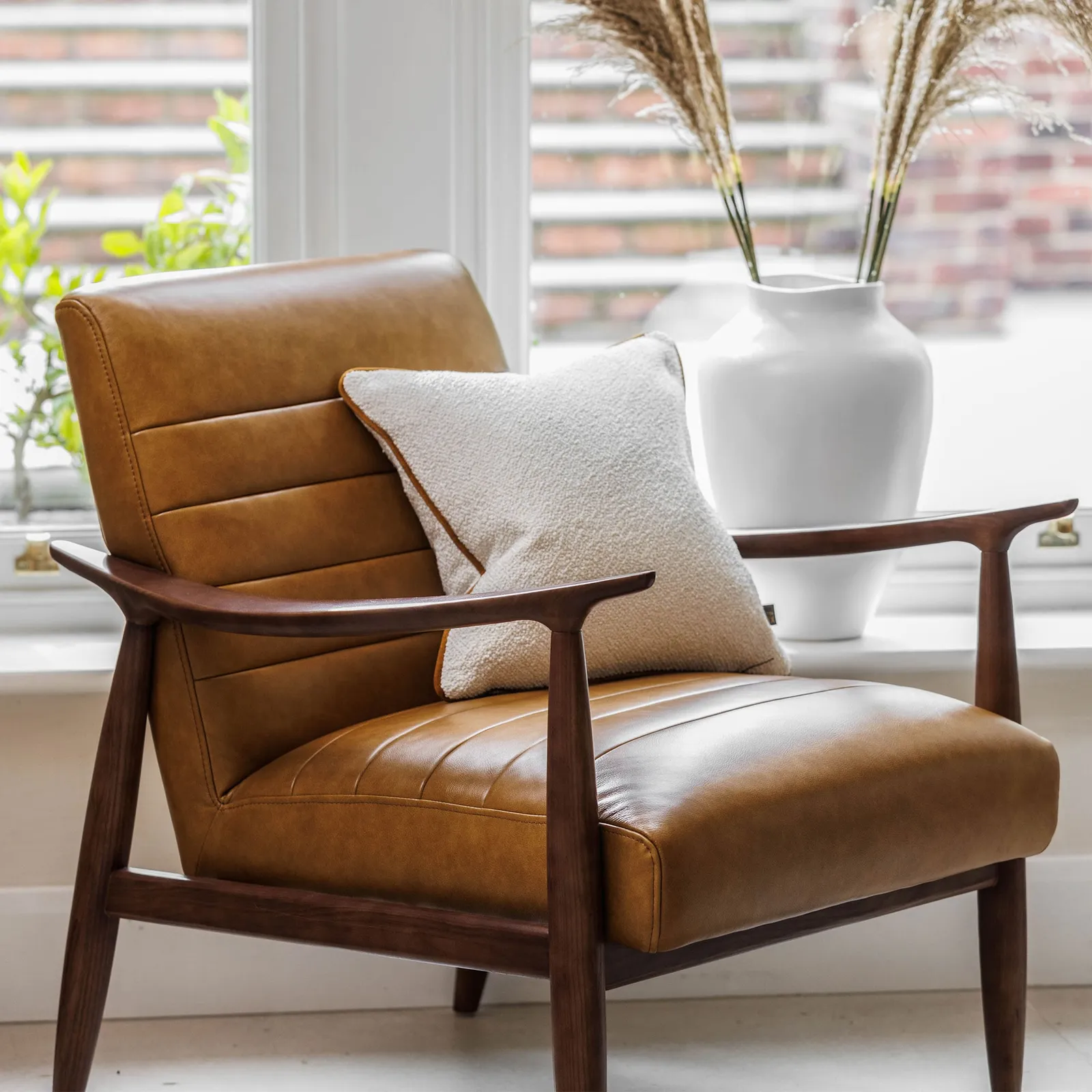 Hockney Armchair, Brown Leather | Barker & Stonehouse 2