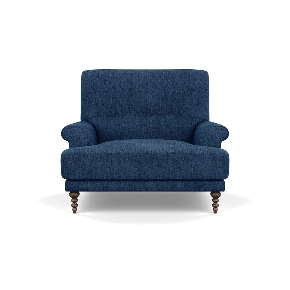 Scp Oscar Informal Armchair Broad Weave Lagoon Walnut Feet