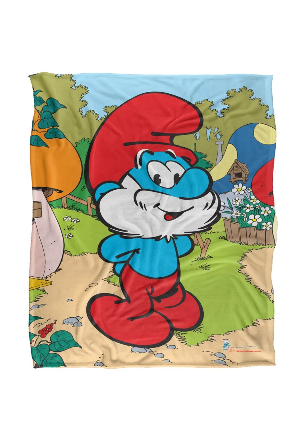 The Smurfs Papa Smurf Silky Touch Super Soft Throw Blanket 152 X 127 cm in White