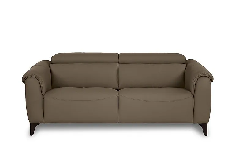 Nicole 3 Seater Leather Recliner Sofa with Headrests and Power Lumbar