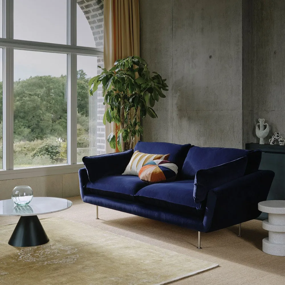 Heal's Allora 3 Seater Sofa Smart Velvet Dusk Black Feet 3