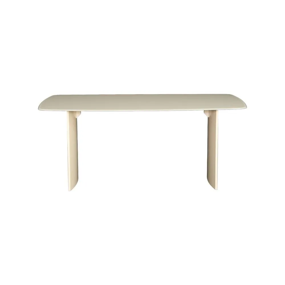sweeek Dining table with tempered glass top, sandblasted finish, seats 8 in Cream 3