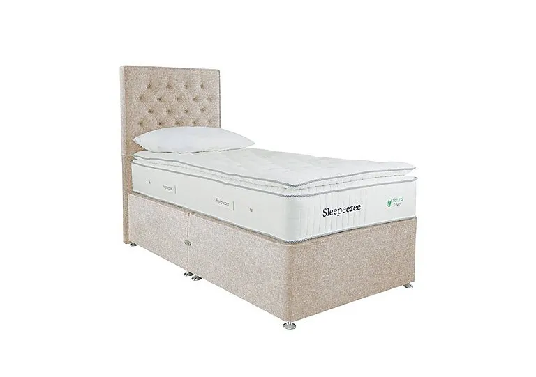 Natural Touch 3000 Pillowtop Divan Set with 2 Drawers - Single - Tweed Cream
