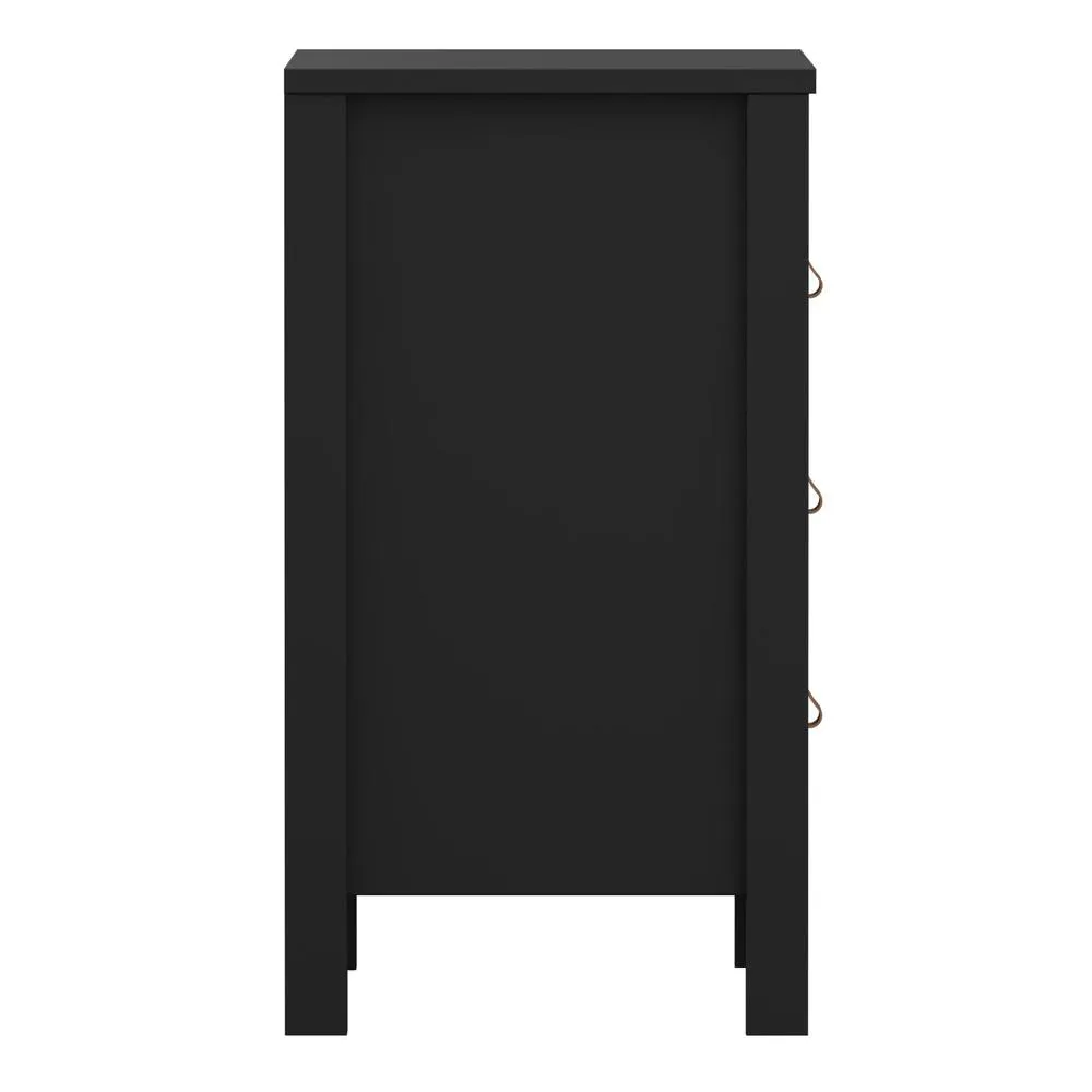 Furniture To Go Barcelona Bedside Table 3 Drawers in Matt Black 4