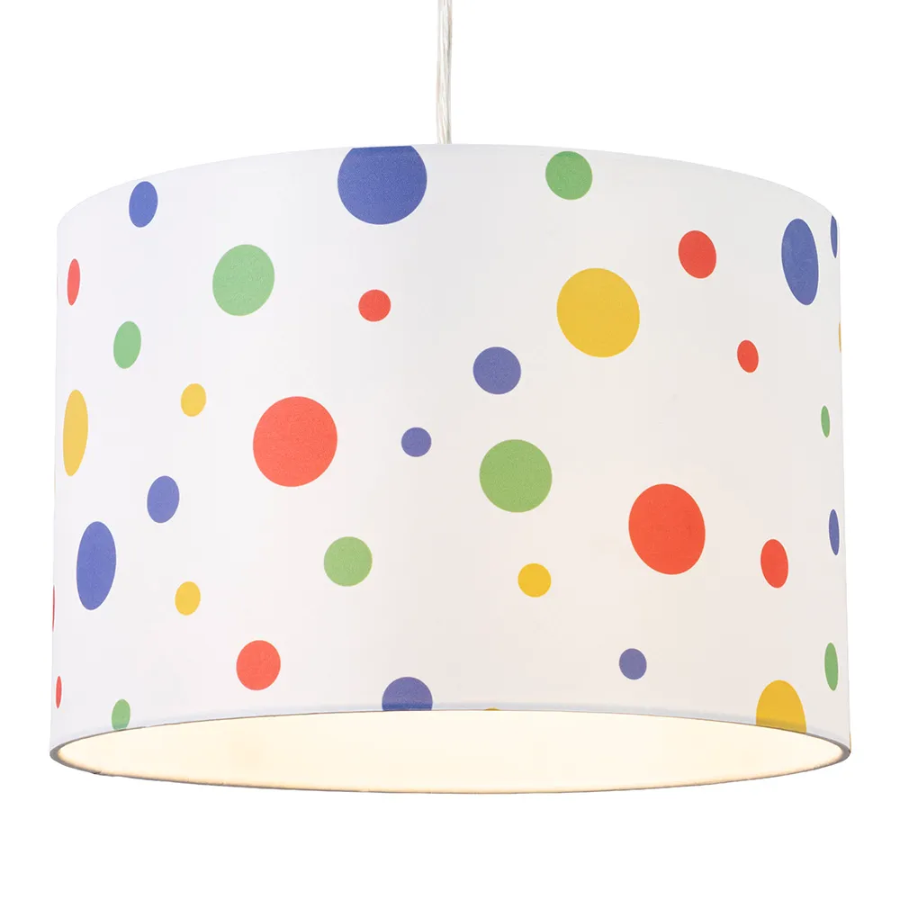 Glow Coloured Dots Easy Fit Light Shade, White