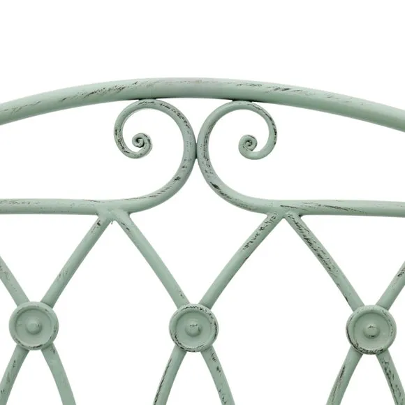 Charles Bentley Wrought Iron Sage Green Double Seat 6