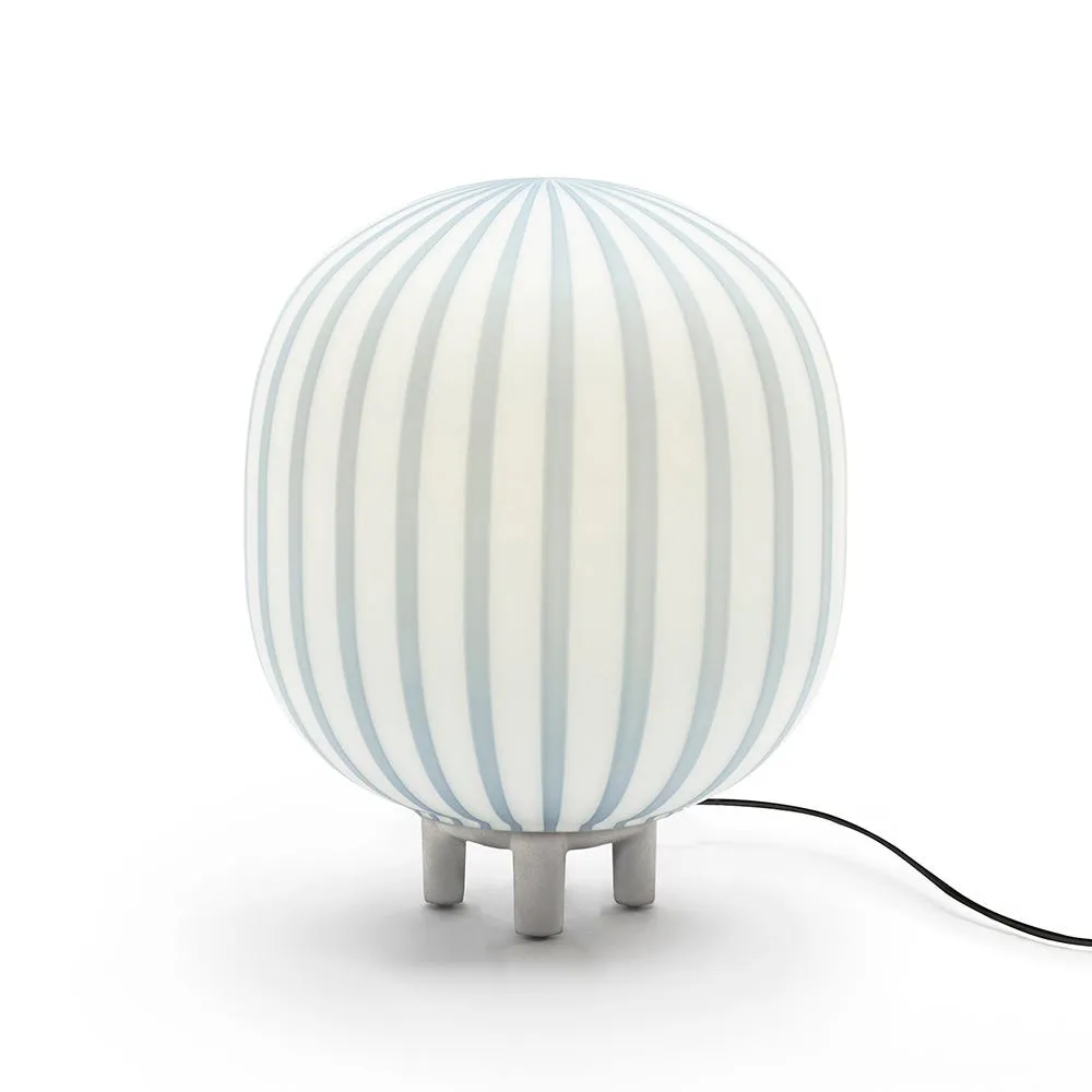 Established & Sons Filigrana T2 Cylinder Table Lamp White/Blue 3