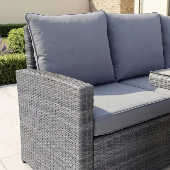 Rattan 6 Seater Grey Dining Set 4