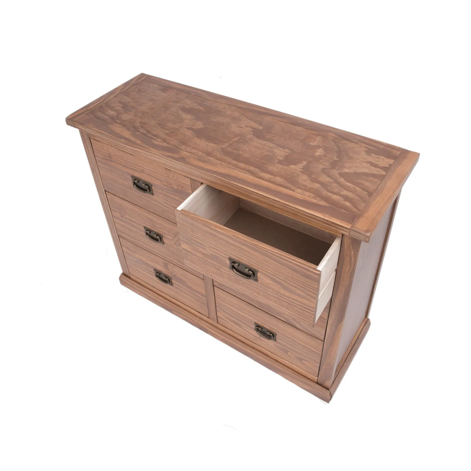 Cabinet Bits Tirolo 6 Drawer Chest of Drawers Bras Drop Handle in Brown 4