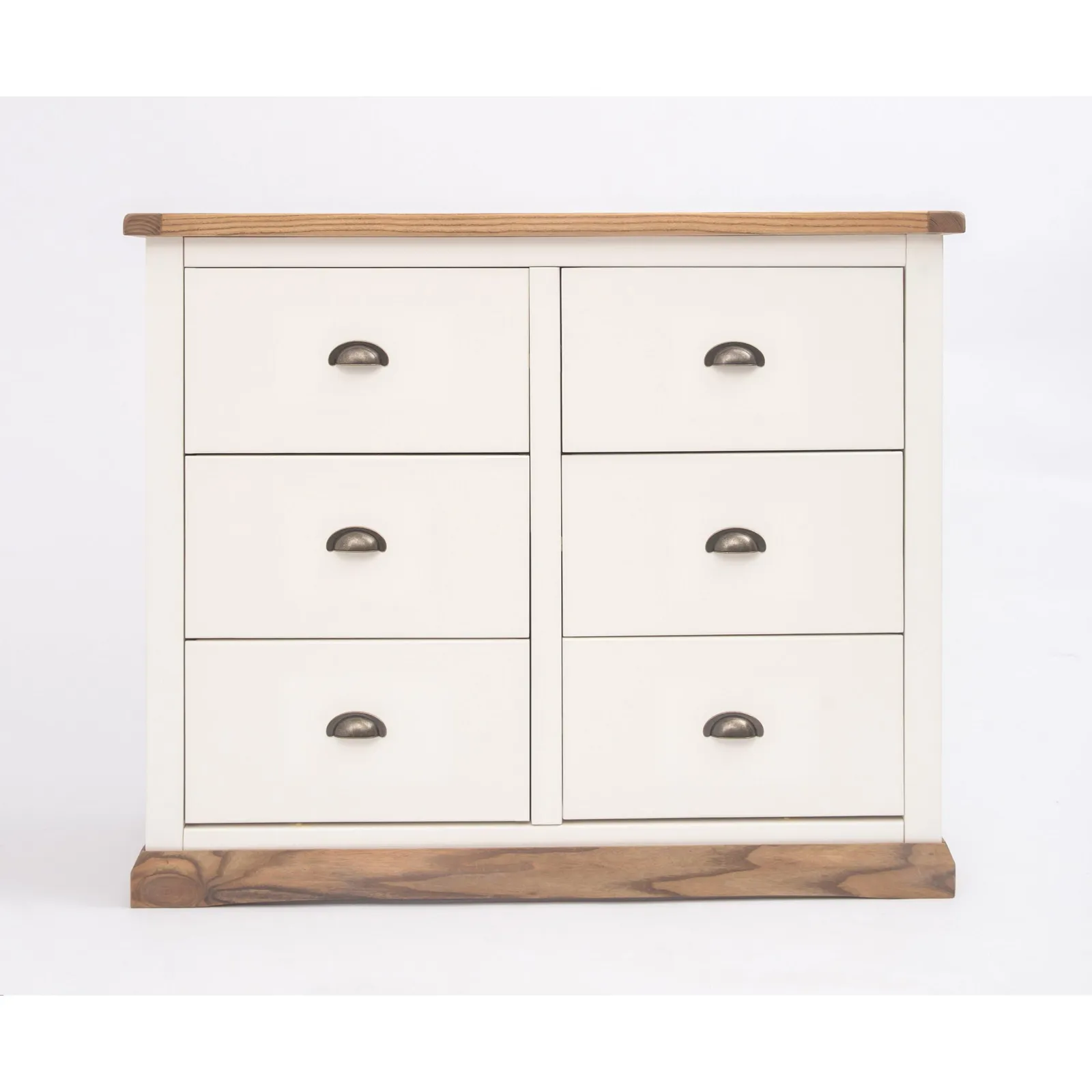Cabinet Bits Tropea 6 Drawer Chest of Drawers Brass Cup Handle in Off-White