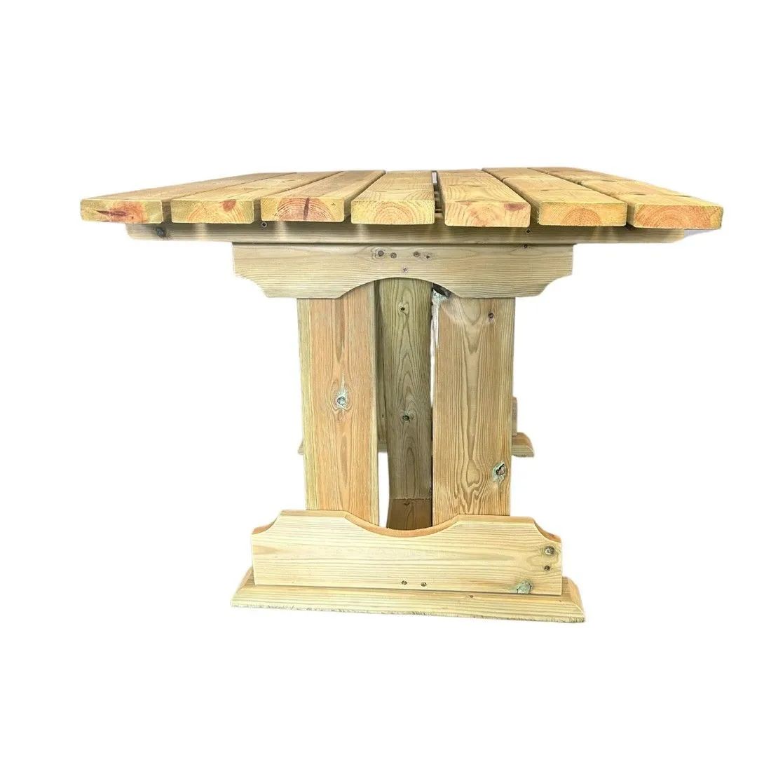 Churnet Valley Garden Furniture Ltd Ergo 4 Seater Table - Wood - L90 x W120 x H78 cm - Partially Assembled in Brown 4