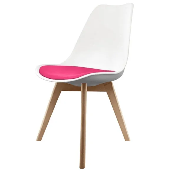 Fusion Living Soho White Plastic Dining Chair with Squared Legs 2