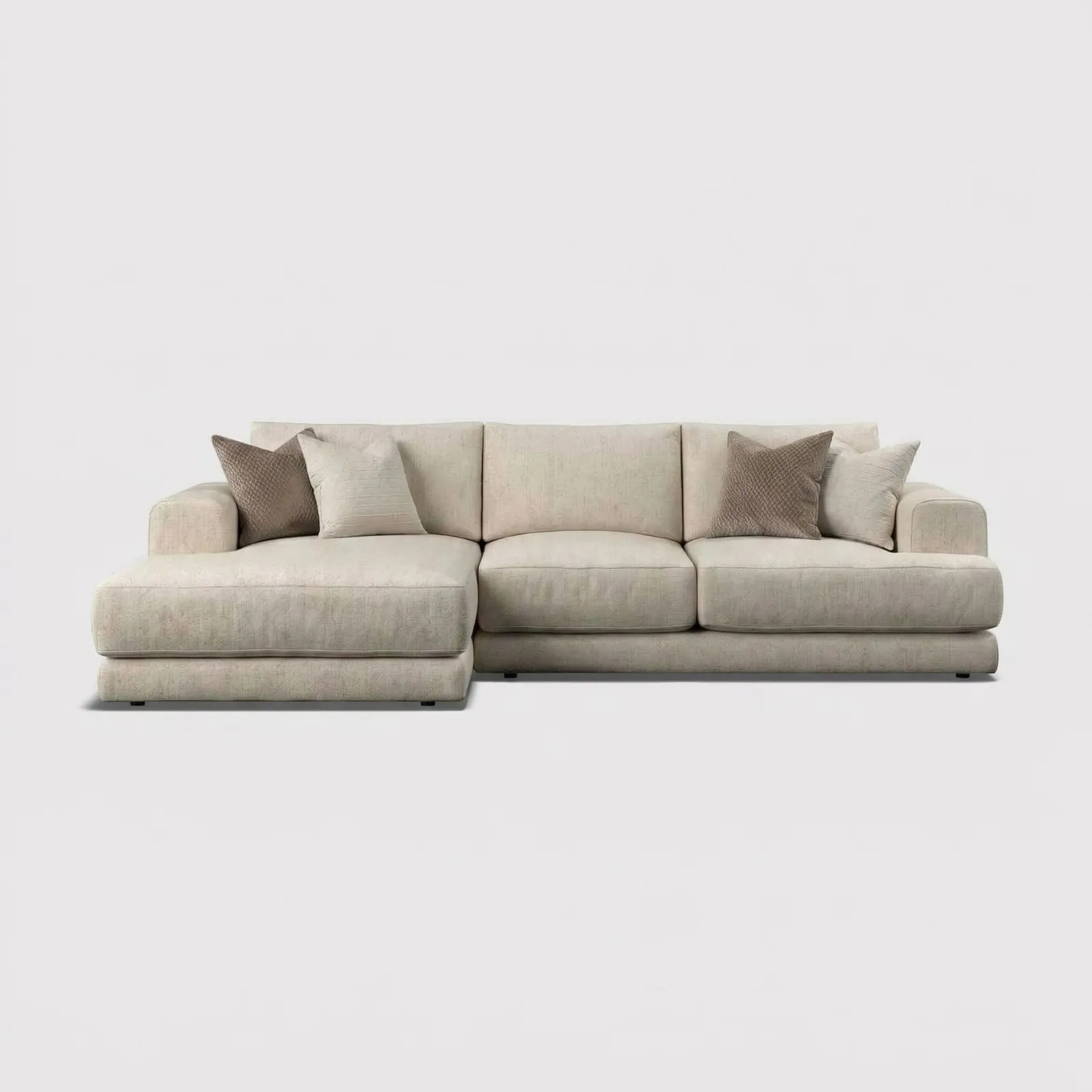 Lomax Medium Chaise Modular Sofa Lhf, Neutral Fabric | Barker & Stonehouse