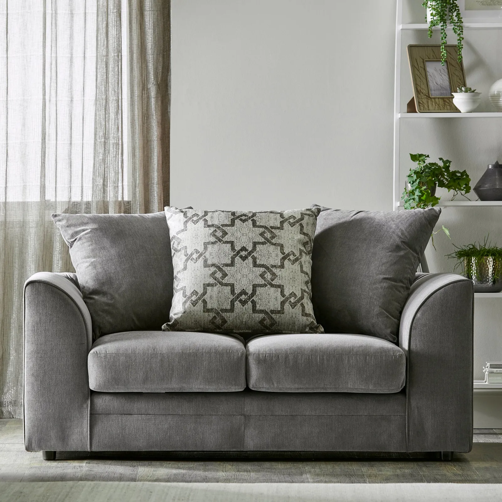 Washington Fabric 2 Seater Sofa Grey