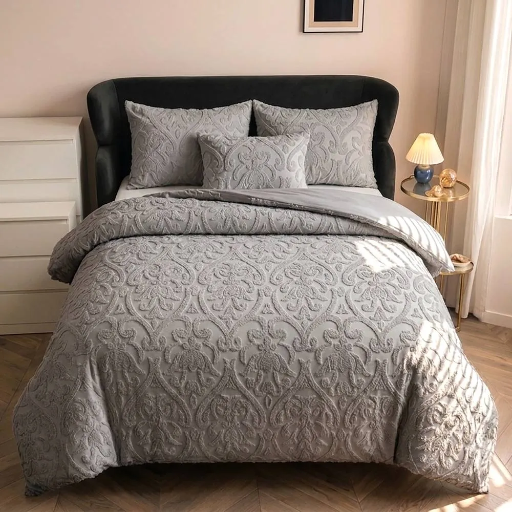 GAVENO CAVAILIA Luxury Elegant Cambi Duvet Cover Set in Grey 1