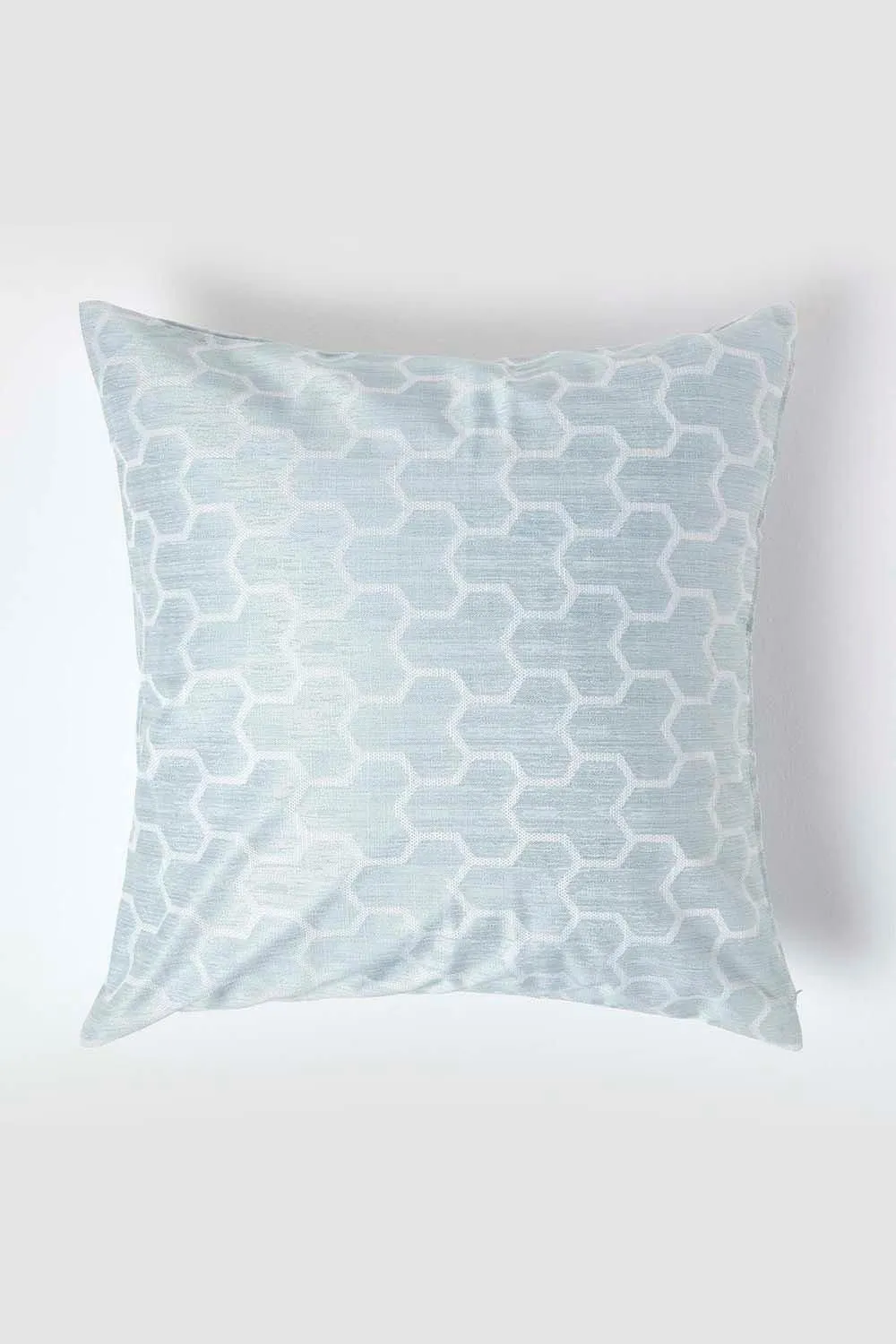 Homescapes Geometric Jacquard Cushion Cover in Blue 1