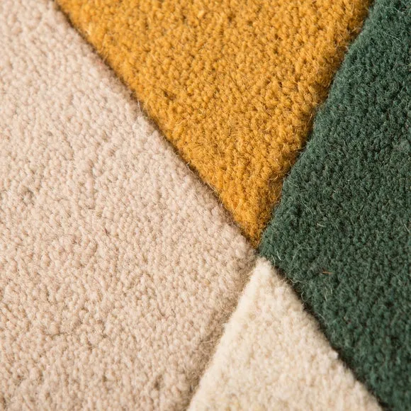 Green Illusion Geometric Prism Rug 3