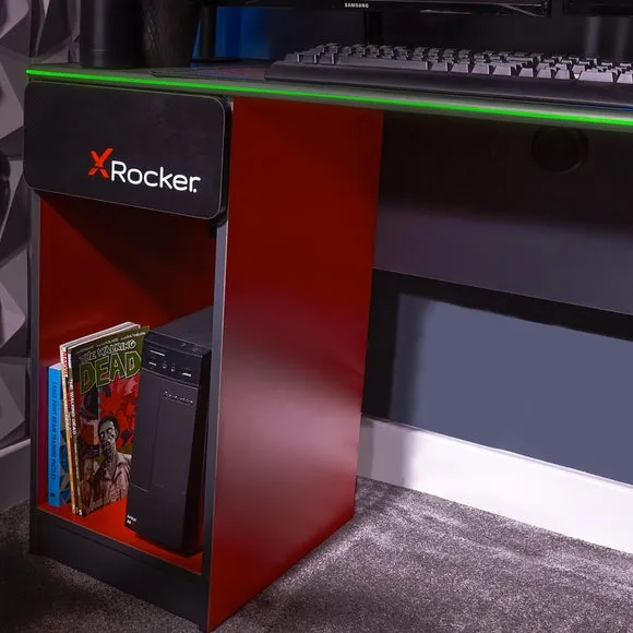 X Rocker Carbon Tek Gaming Desk with Wireless Charging and Neo Fibre LED 6