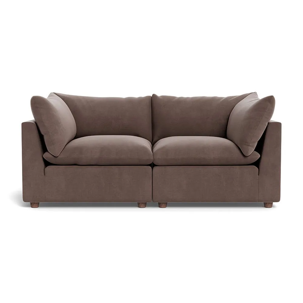 Heal's Astrid 3 Seater Sofa Smart Velvet Mouse Walnut Stained Beech Feet 1