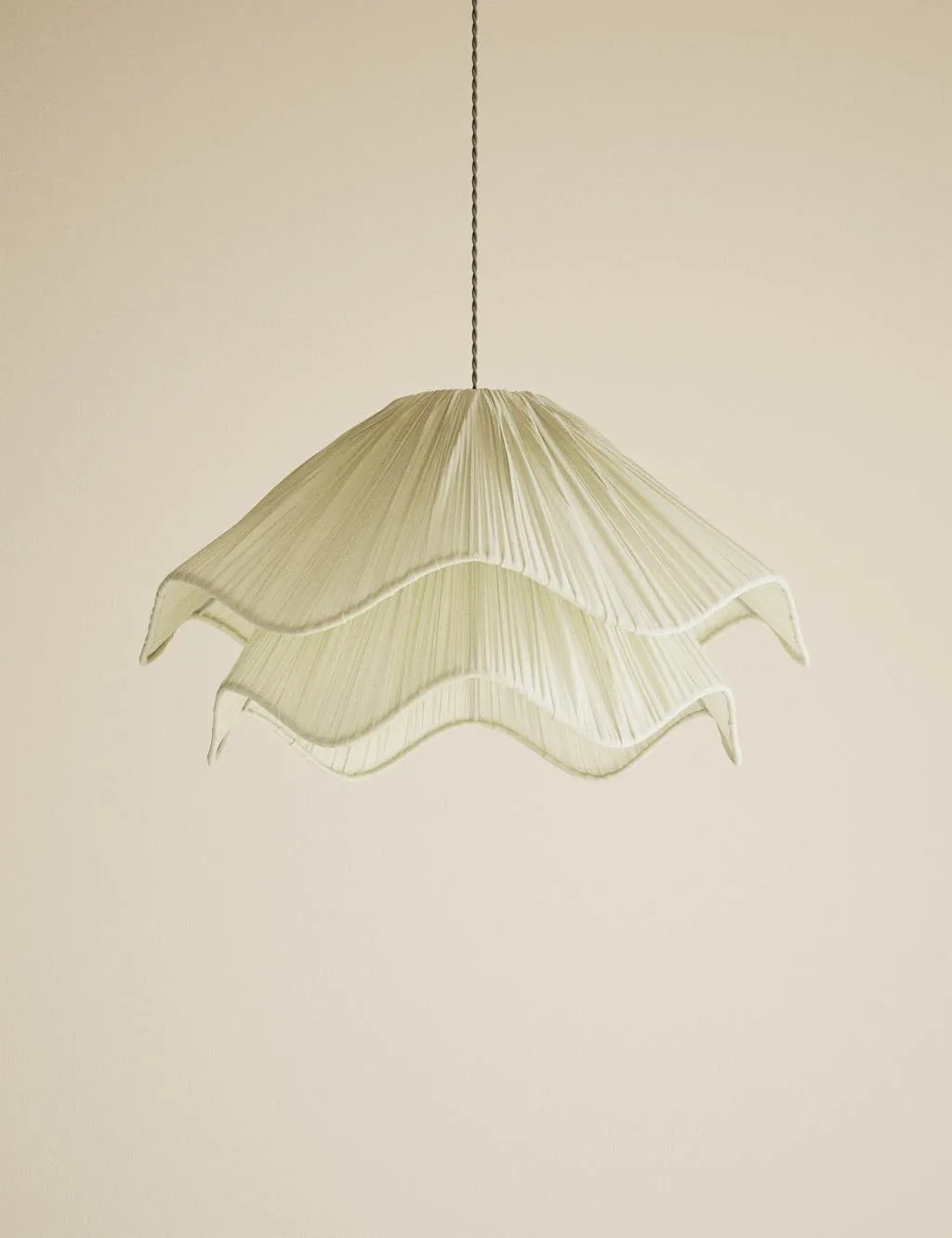 M&S Double Layer Wave Pleated Easy Fit Shade Cream