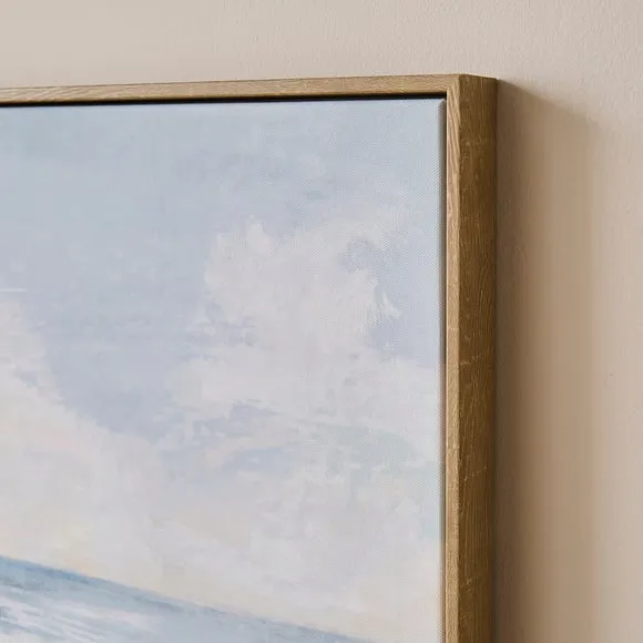Coastal Beach Waves Framed Canvas 2
