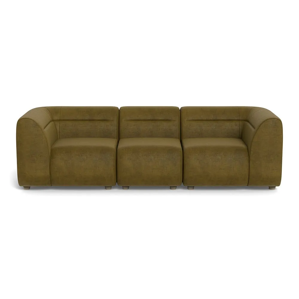 Heal's Lilli 3 Seater Sofa Smart Luxe Velvet Peridot Natural Beech Feet 1
