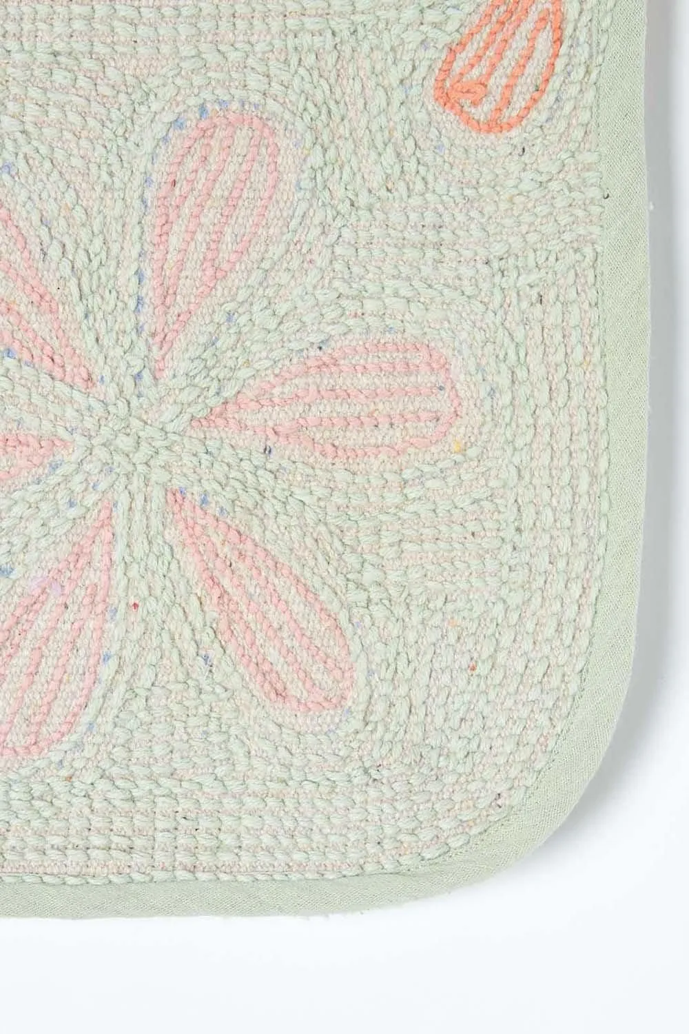 Homescapes Floral Multi Colour Cotton Shower Mat 4