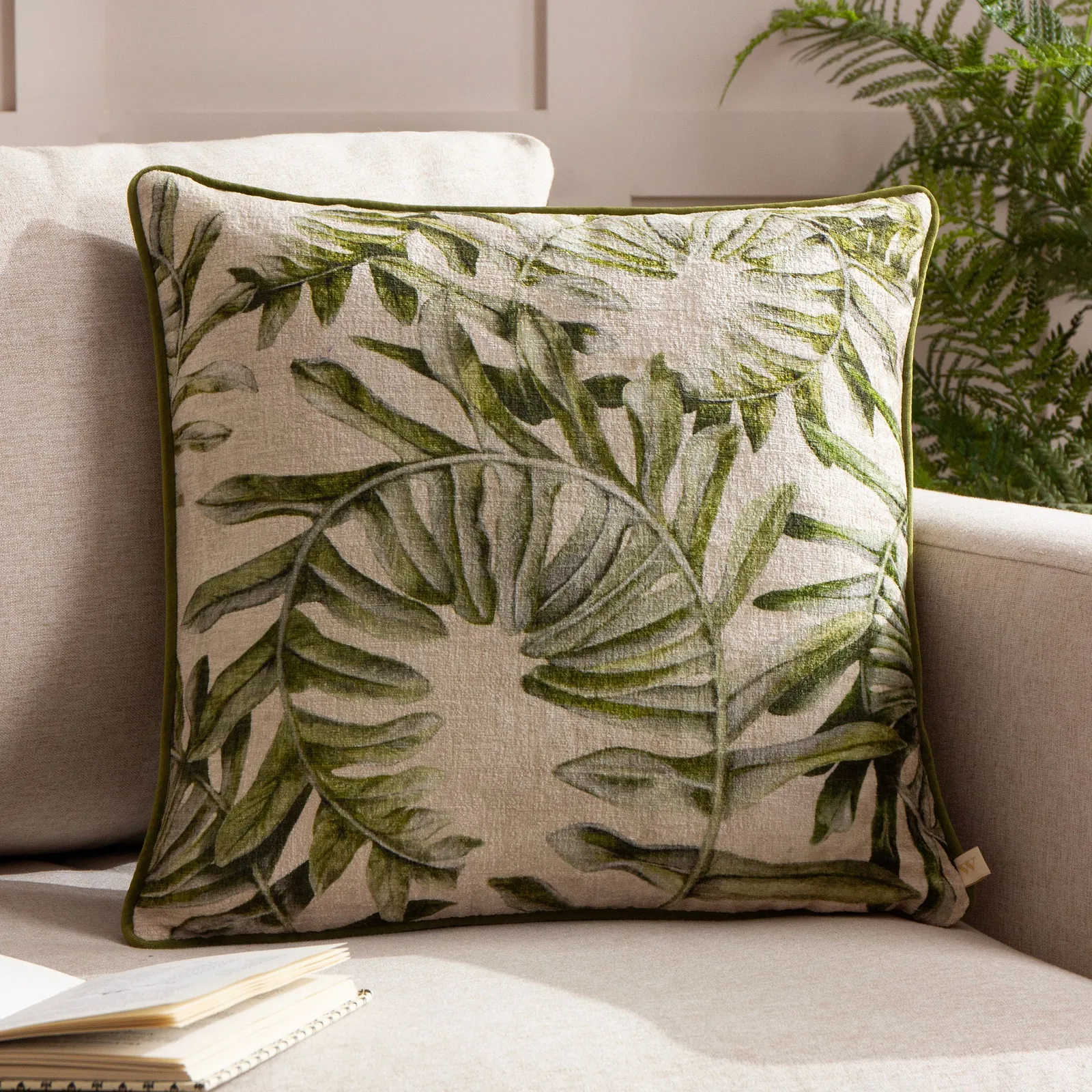Wylder Nature Kielder Forest Sherwood Chenille Piped Cushion