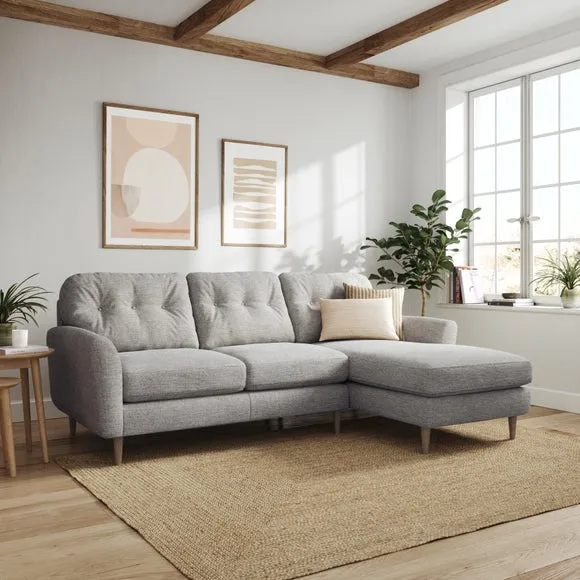 Sven Tonal Weave Large Corner Chaise Sofa 1