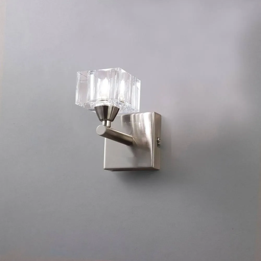 Netlighting Cuadrax Wall Lamp 1 Light G9 Satin Nickel in Grey 2