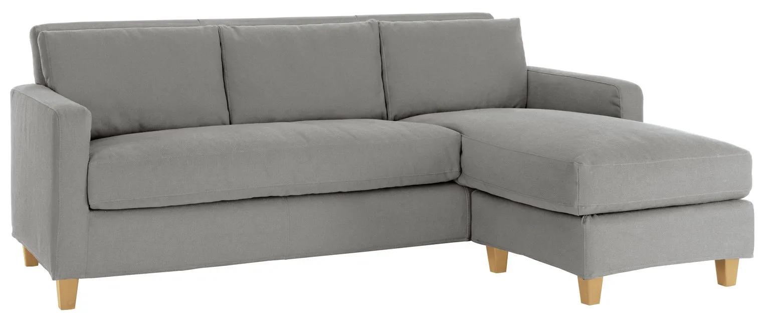 Habitat Chester 3 Seater Reversible Fabric Chaise Sofa Grey