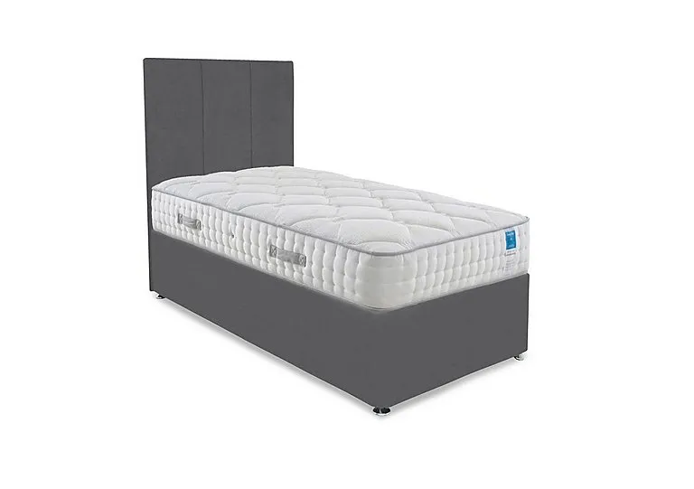 Memory Luxe Divan Set - Small Single - Plush Dark Grey
