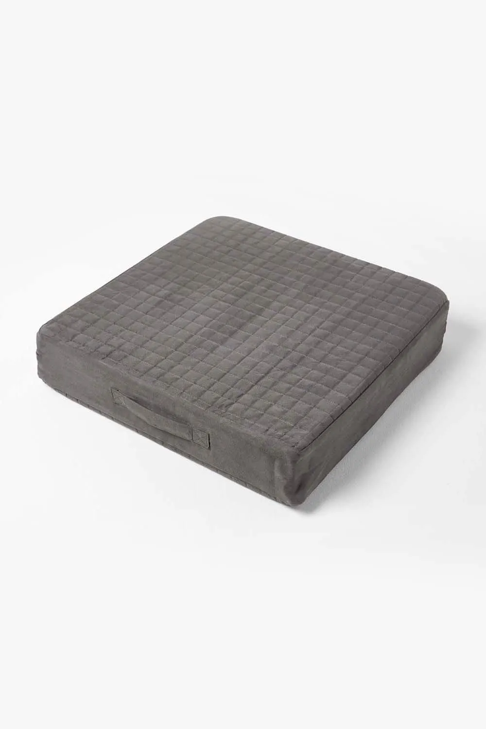 Homescapes Quilted Polyester Armchair Booster Cushion Cover in Grey 4