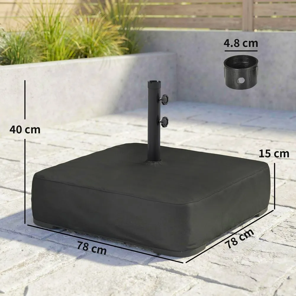 OUTSUNNY Garden Parasol Base 80 kg Sand Filled 48 mm Poles in Black 3