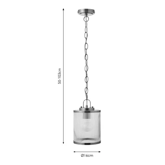 Alyn Ribbed Adjustable Pendant Light 6