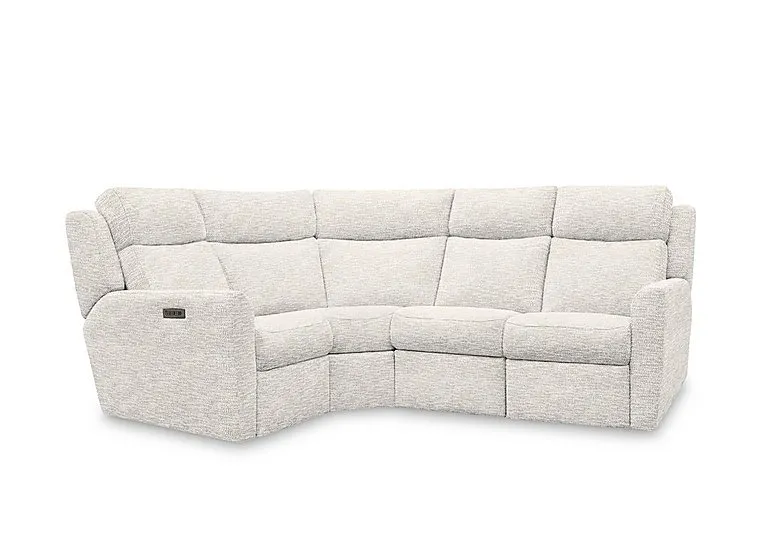 Wren Small Fabric Power Recliner Left Hand Facing Corner Sofa with Power Headrests and Power Lumbar - Rush Cream