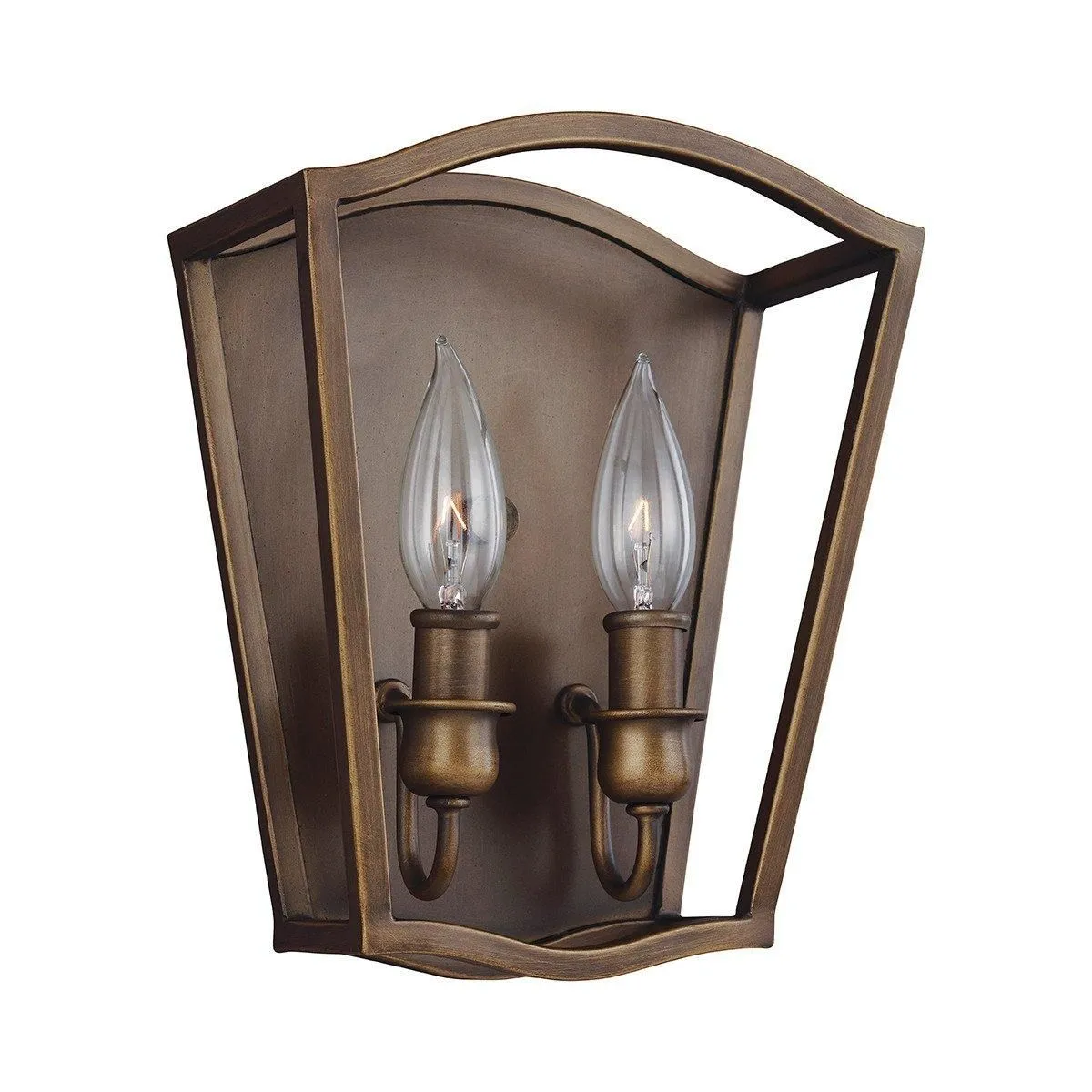 Netlighting Yarmouth 2 Light Wall Light Painted Aged Brass in Yellow