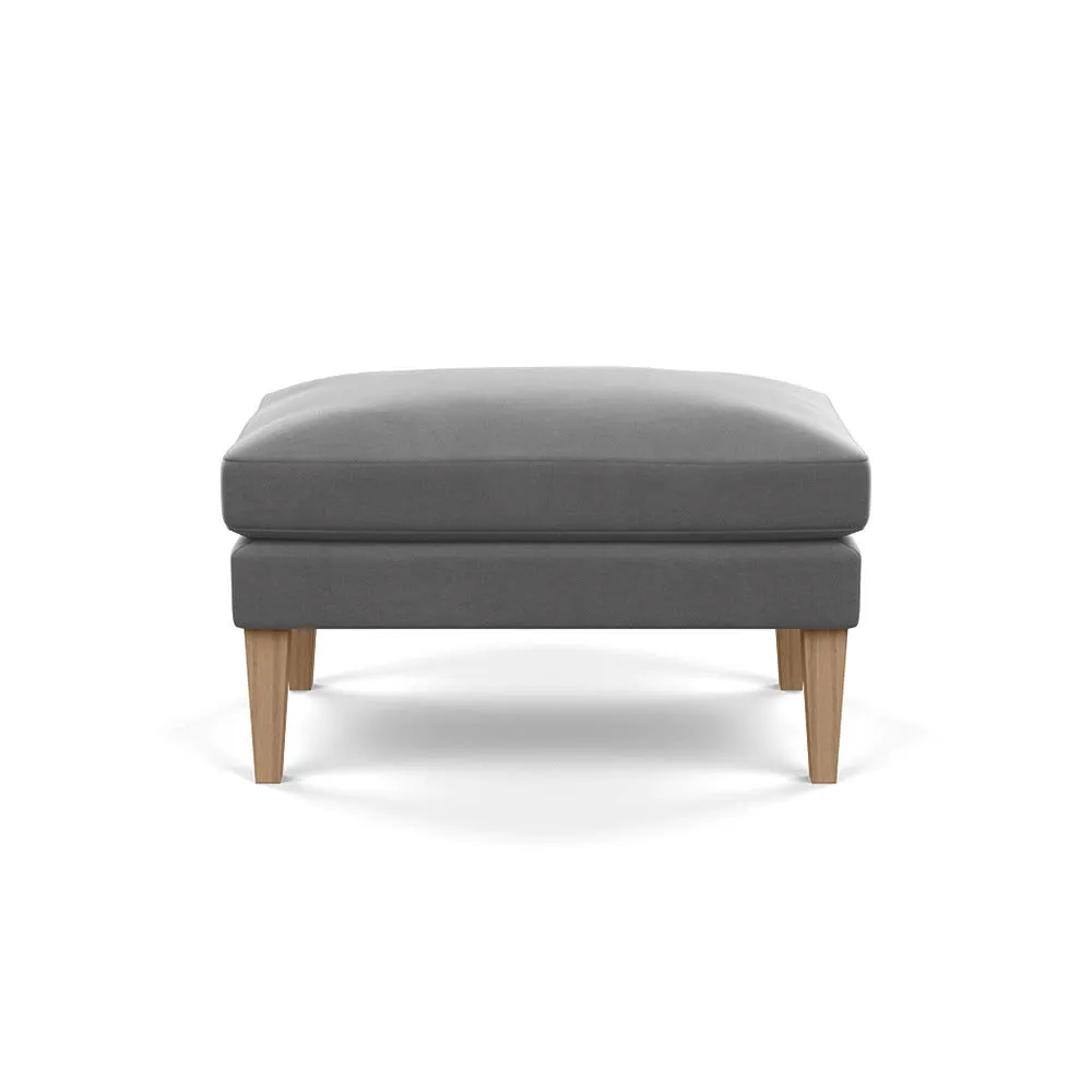 Heal's Wallis Ottoman Smart Velvet Mercury Stained Oak Feet