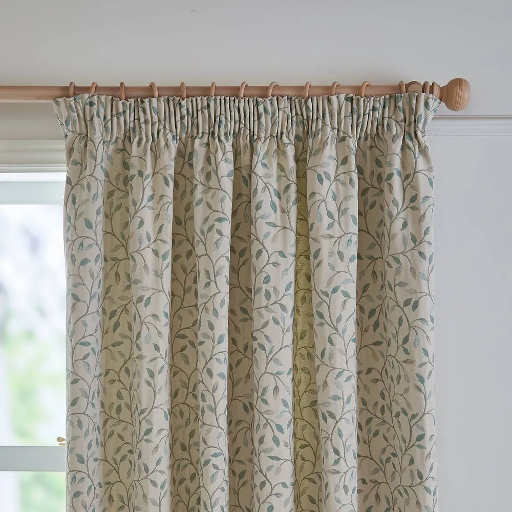 Voyage Maison Cervino Jacquard Pencil Pleat Curtain Pair in Blue 3