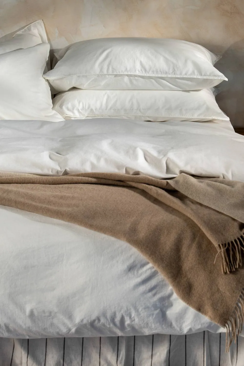 Soak&Sleep White Stonewashed Cotton 30cm Fitted Sheet 2