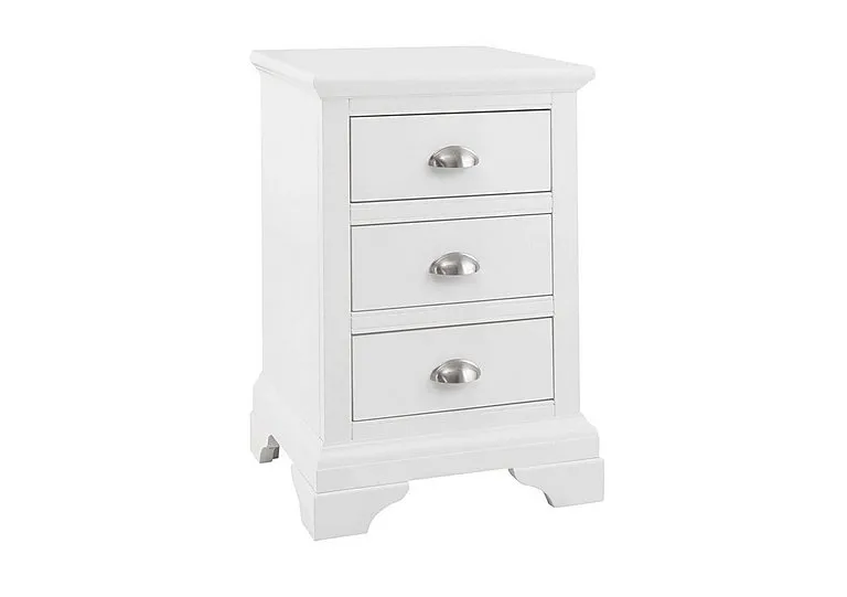 Emily 3 Drawer Bedside Chest - White