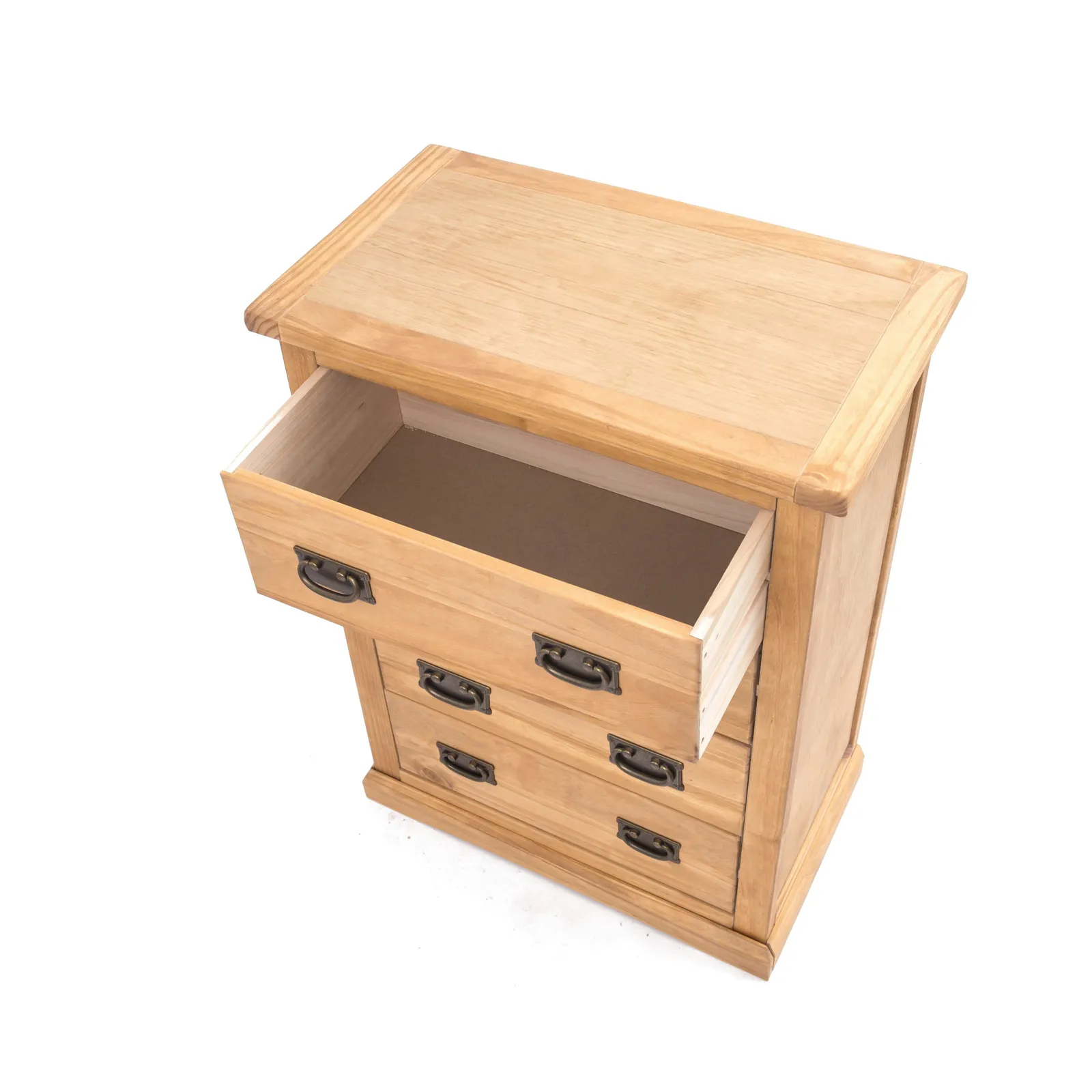 Cabinet Bits Lucca 4 Drawer Chest of Drawers Bras Drop Handle in Light Brown 4