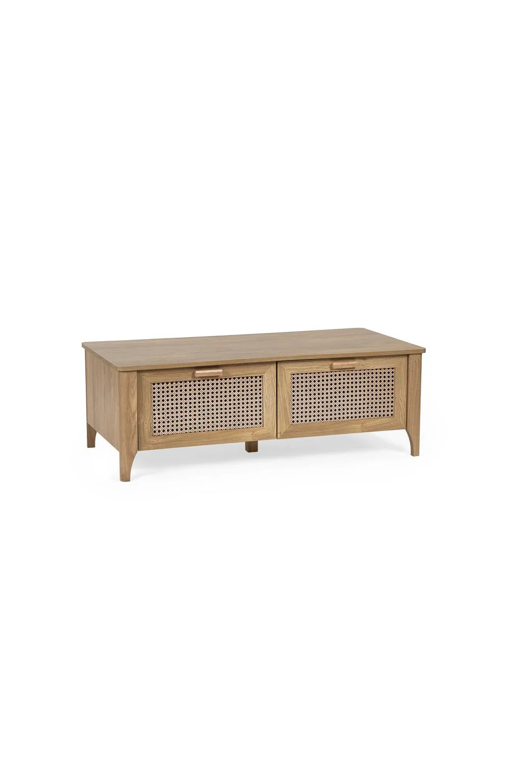 Julian Bowen Sydney Rattan Print 2 Drawer Coffee Table in Light Oak 5