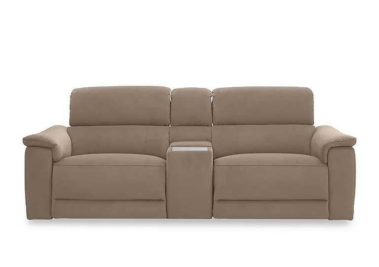 Genius Fabric 3 Seater Power Recliner Media Sofa with Power Headrests, Power Lumbar and Heated Seats - Sofas and Armchairs - In Time for Christmas